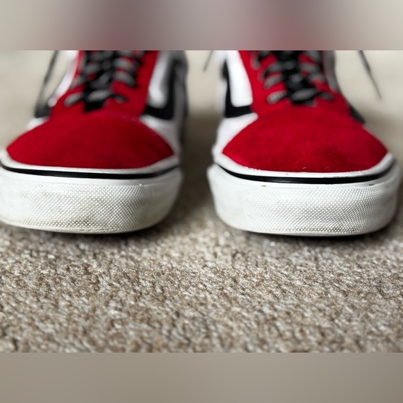Vans Old Skool Red Black and White low top rare colorway W size 8.5 M size 7 - Picture 4 of 15
